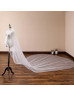 White Simple Tulle Wedding Veil Plain Edge Two-tier Bridal Veil 